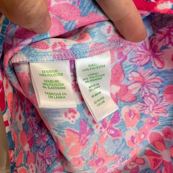 Lilly Pulitzer Aura Pink Baby Bloomer Floral Ruffled Sleeveless Linwood Romper - Picture 6 of 7